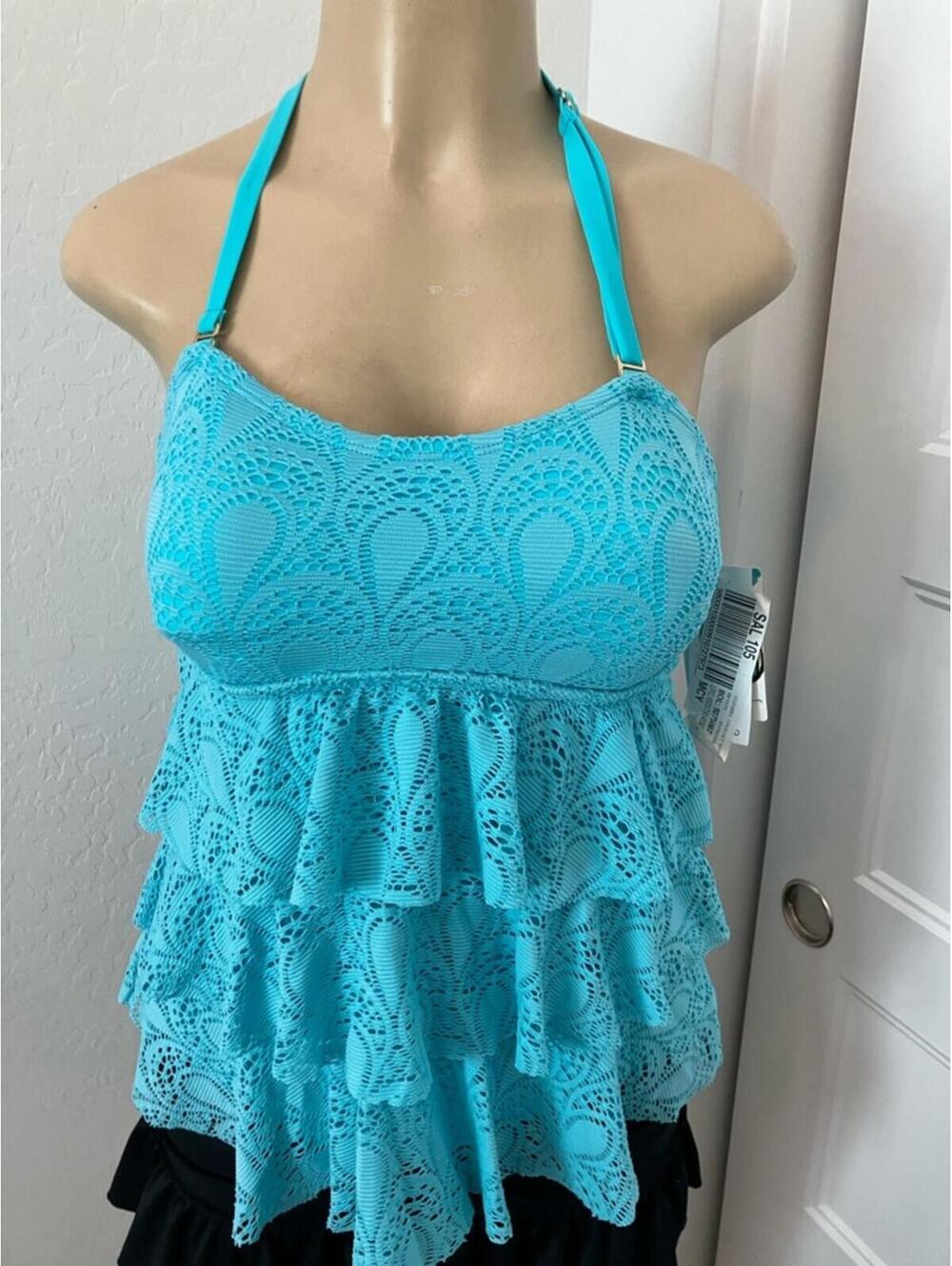 NWT Island Escape Teal Lace Swim Tahini Cover-Up
